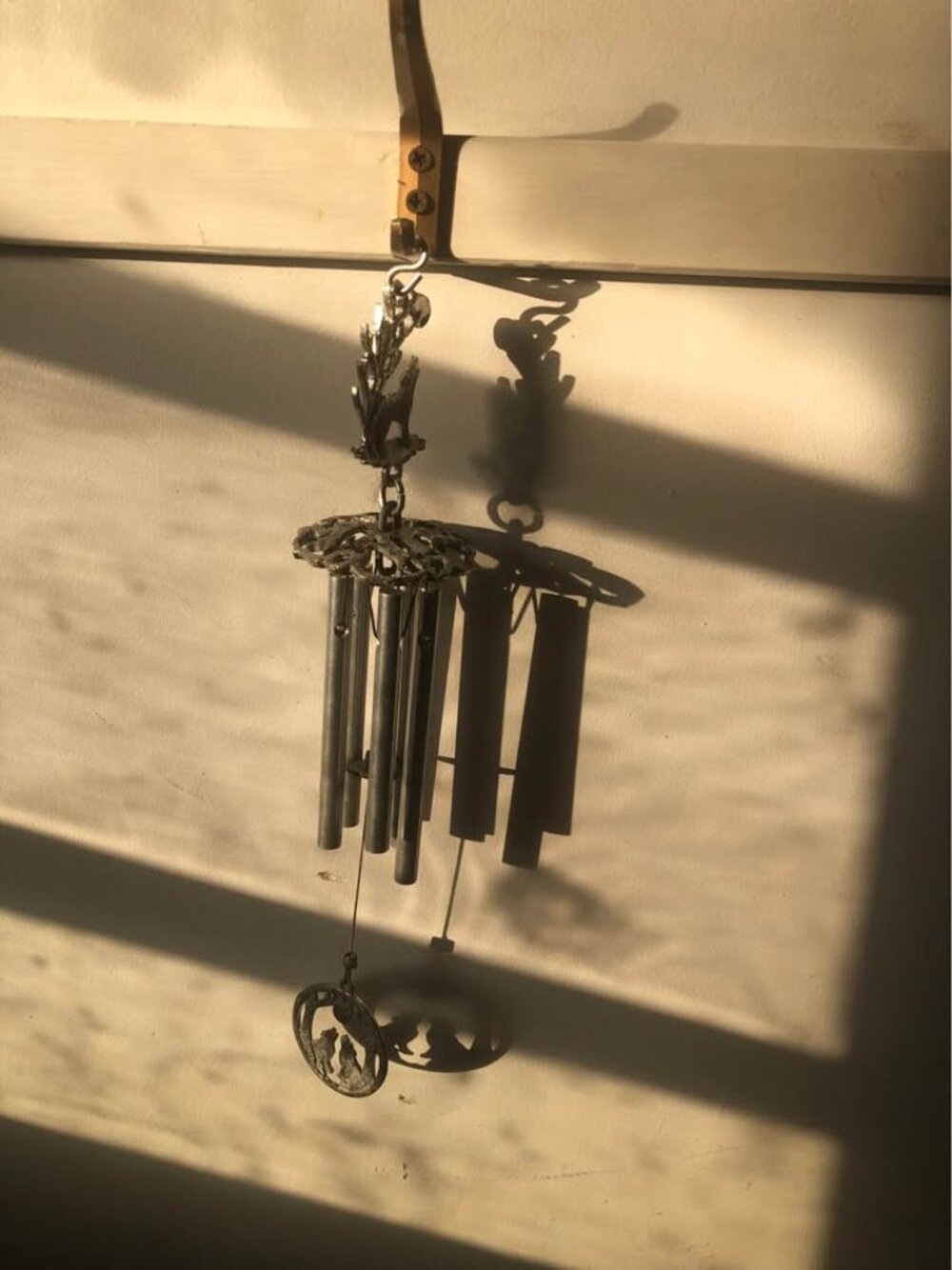 Whispering Winds fine pewter wolf family wind chime